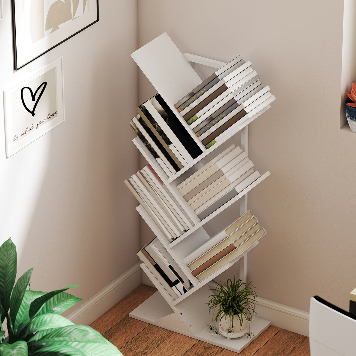 Baum-Bücherregal mit 7 oder 9 Ebenen
