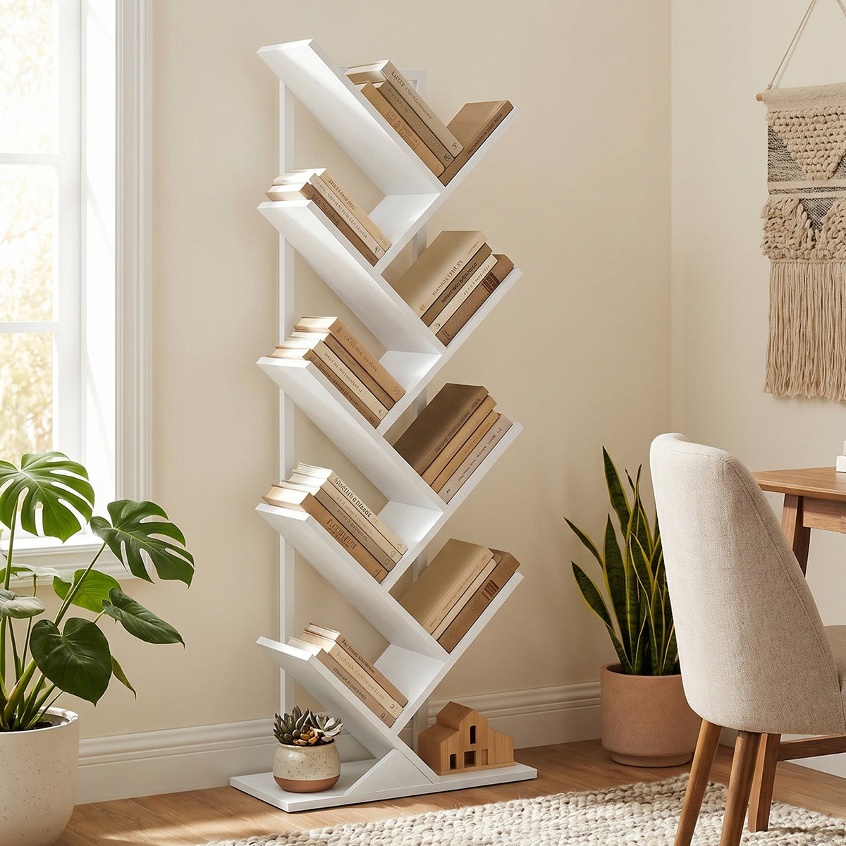 Baum-Bücherregal mit 7 oder 9 Ebenen