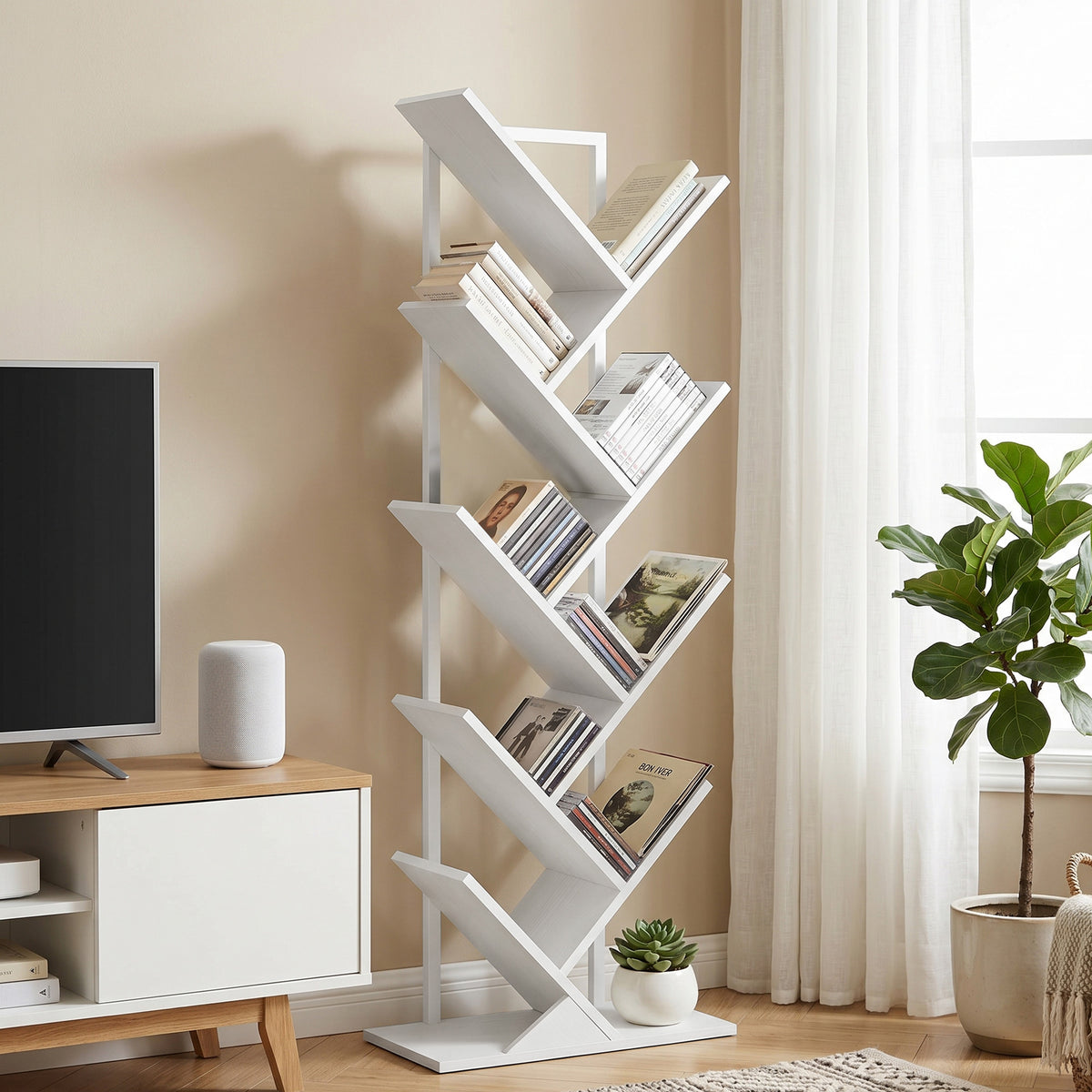 Baum-Bücherregal mit 7 oder 9 Ebenen