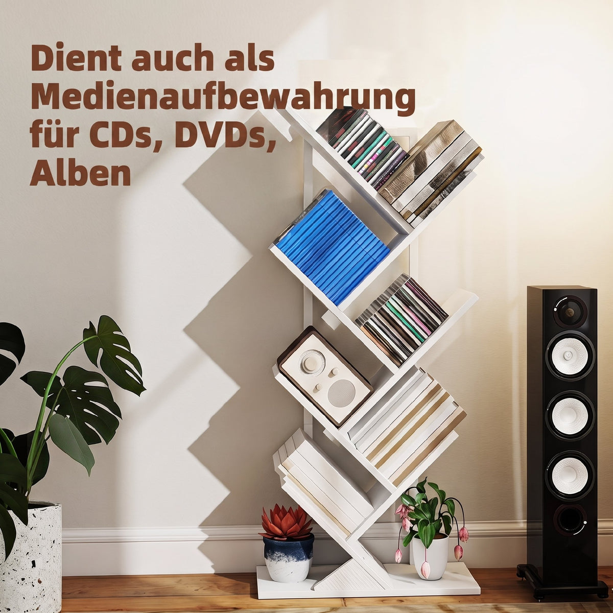 Baum-Bücherregal mit 7 oder 9 Ebenen