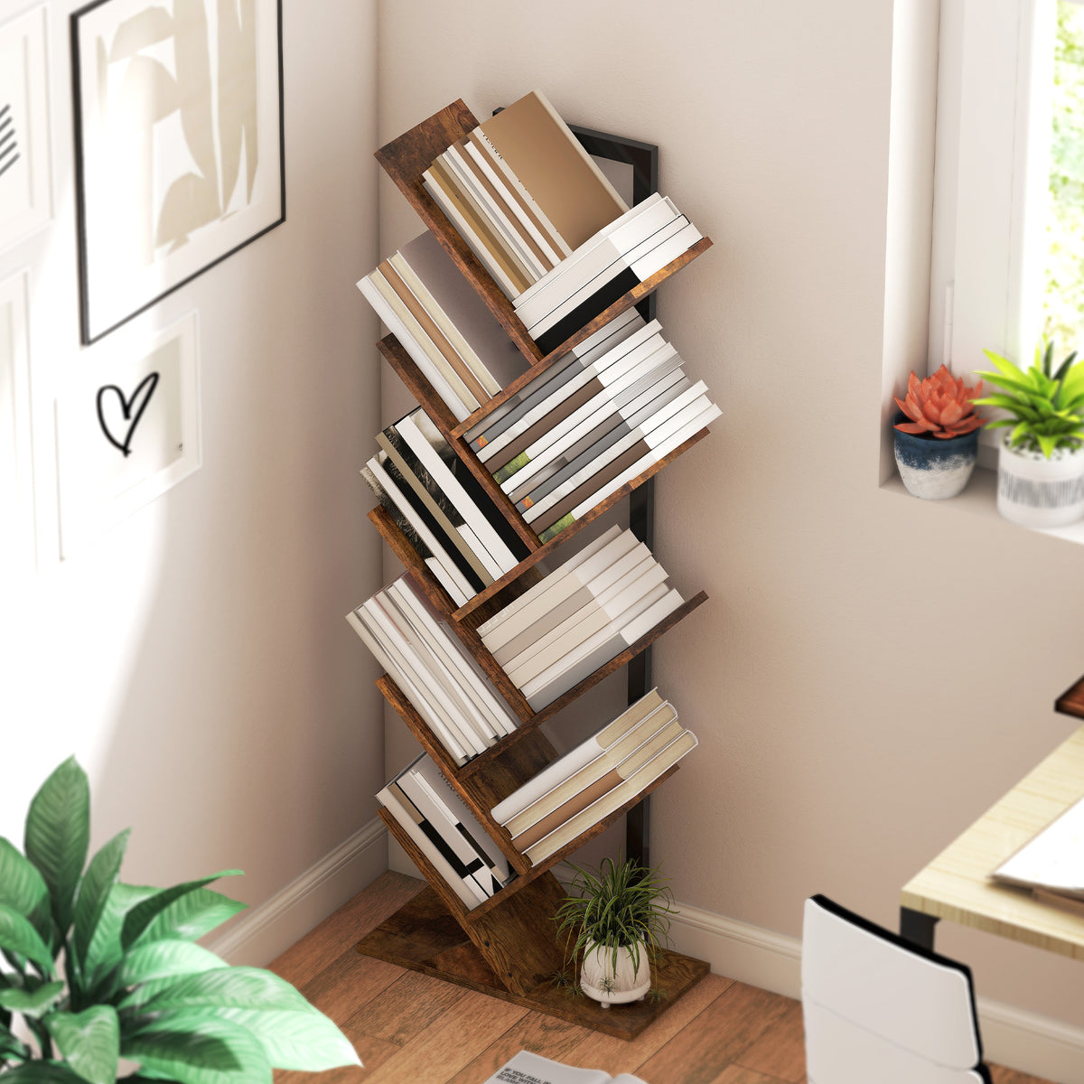 Baum-Bücherregal mit 7 oder 9 Ebenen