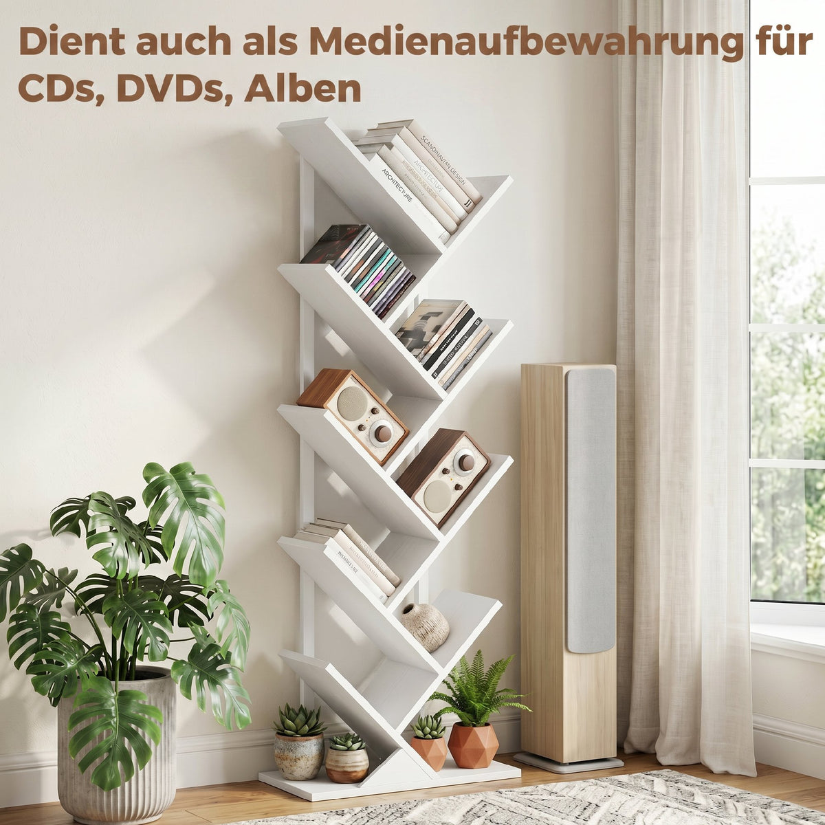 Baum-Bücherregal mit 7 oder 9 Ebenen