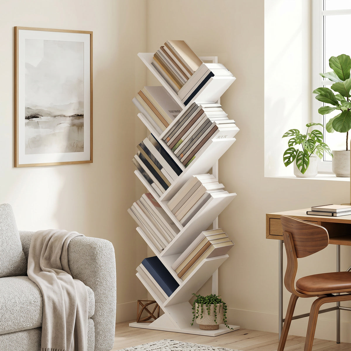 Baum-Bücherregal mit 7 oder 9 Ebenen