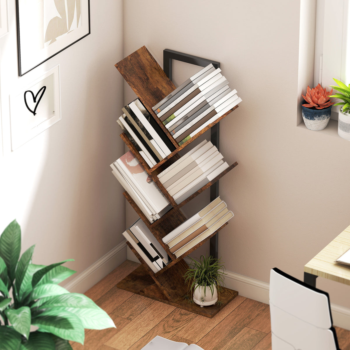Baum-Bücherregal mit 7 oder 9 Ebenen