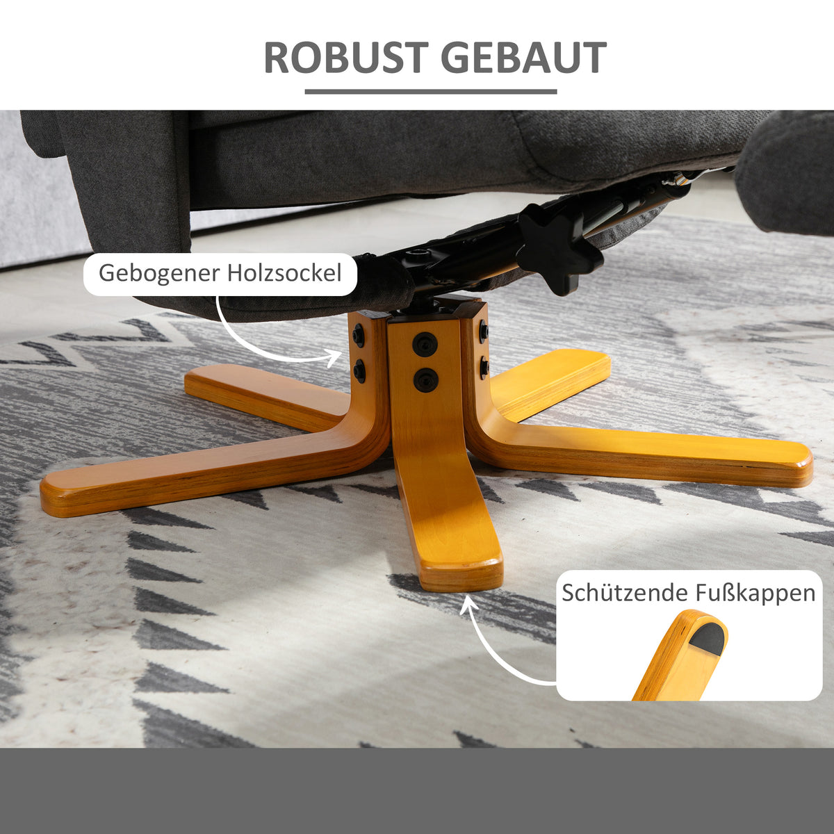 Relaxsessel mit Fußhocker und verstellbarer Rückenlehne