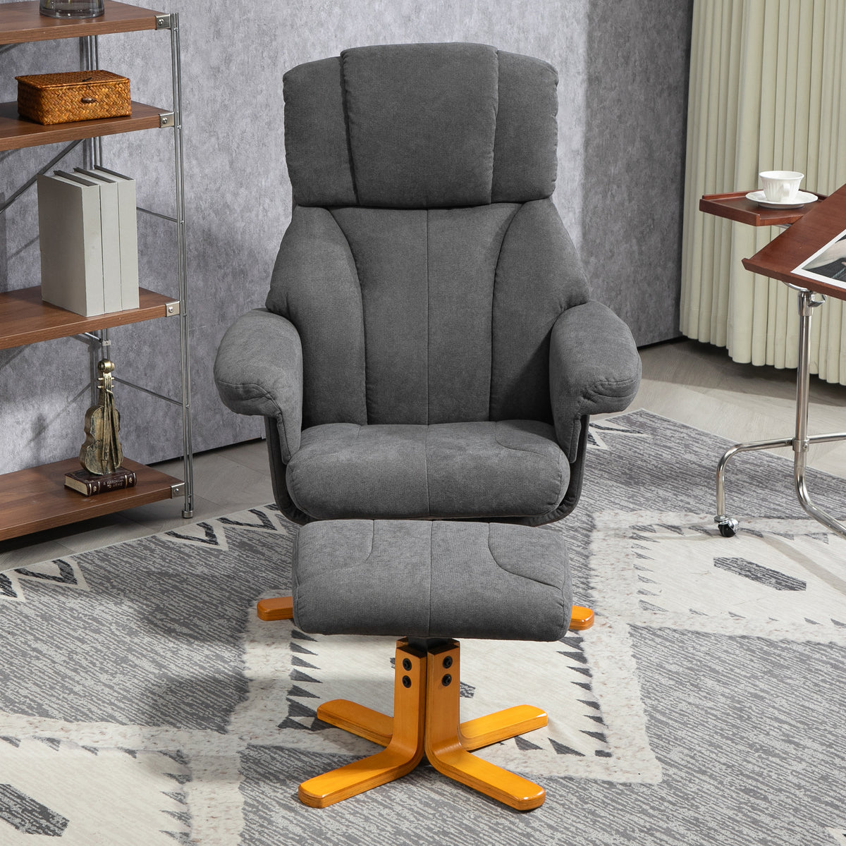 Relaxsessel mit Fußhocker und verstellbarer Rückenlehne