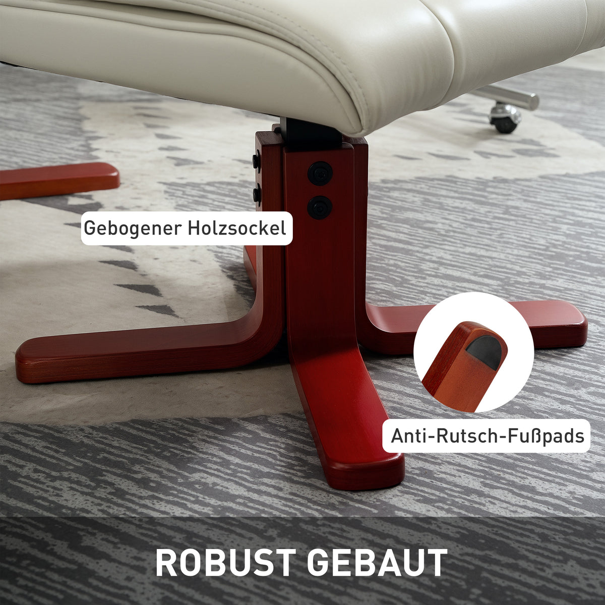 Relaxsessel mit Fußhocker und verstellbarer Rückenlehne