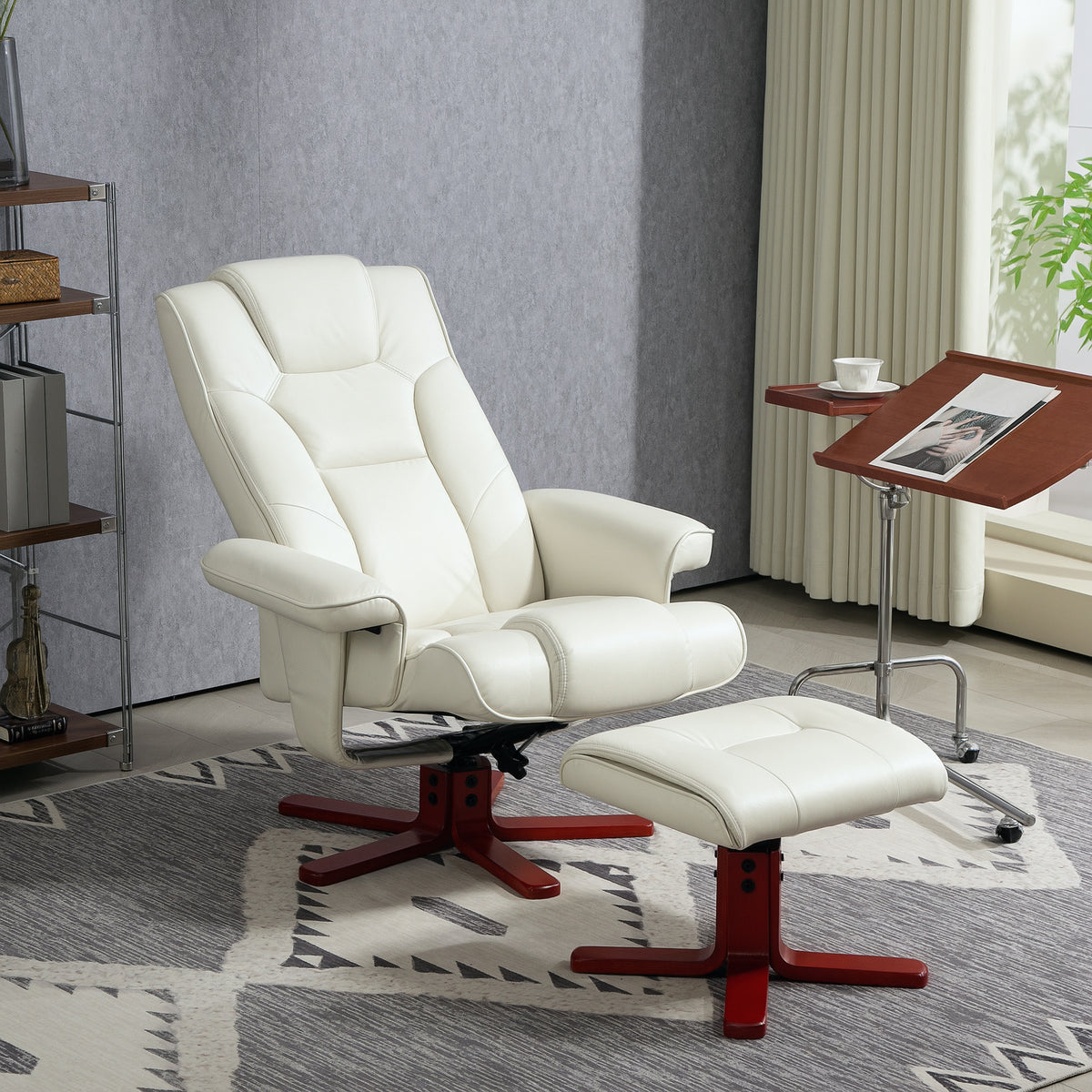 Relaxsessel mit Fußhocker und verstellbarer Rückenlehne