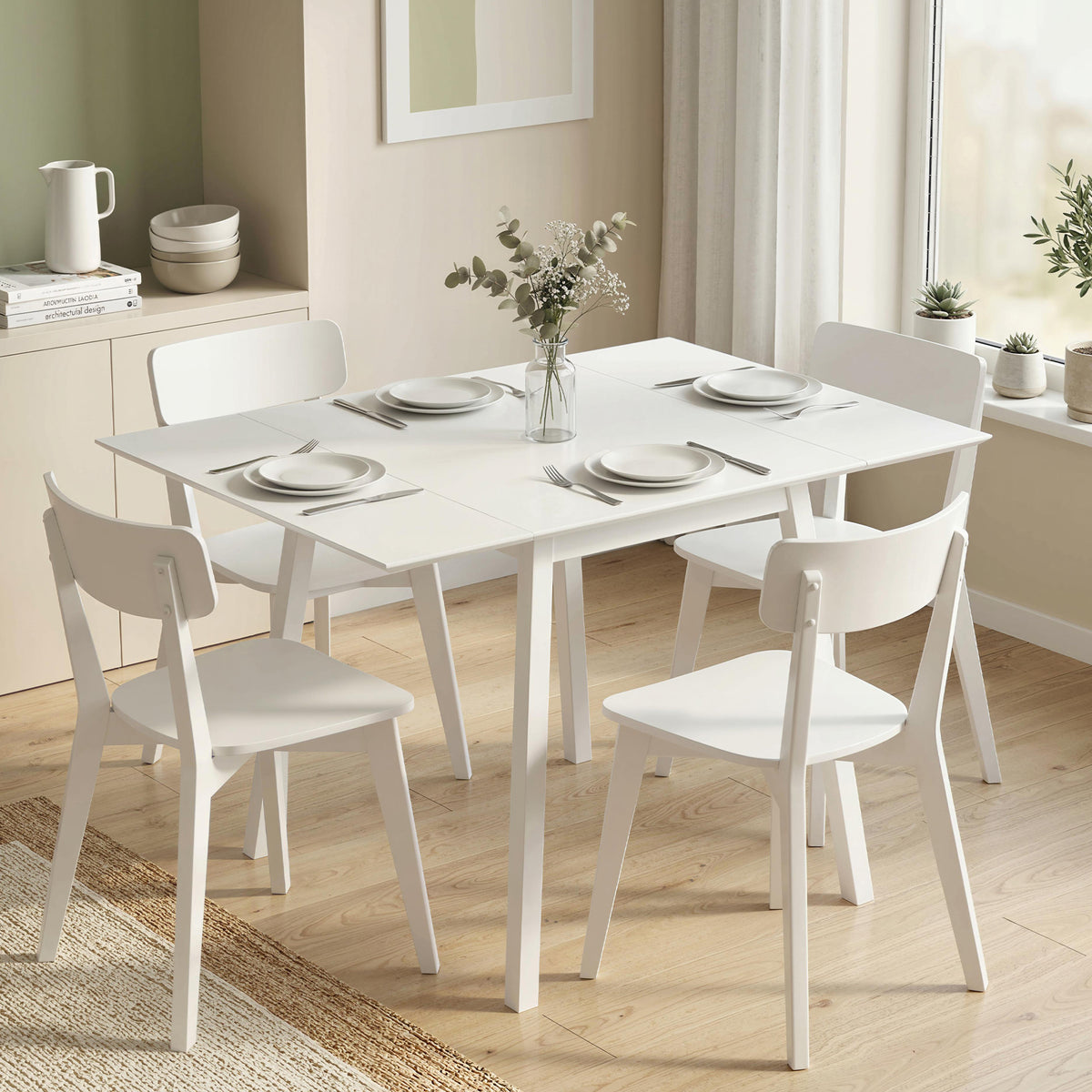 Klapptisch aus Kiefernholz mit zwei Klappflächen
