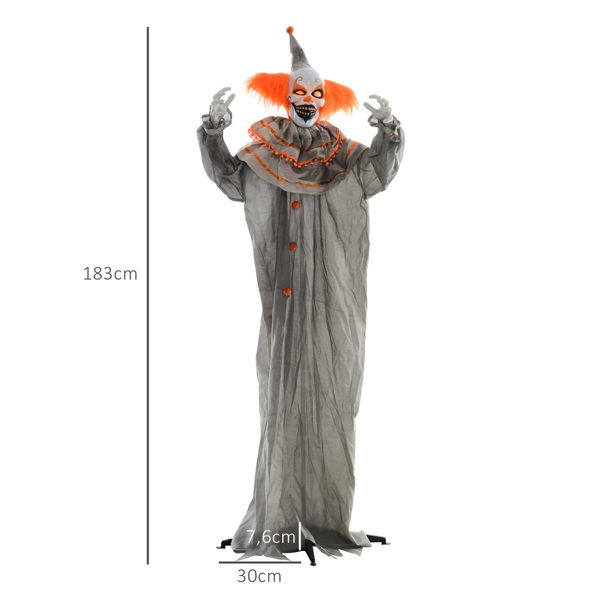 Animierte Halloween-Clowndekoration mit Soundeffekten