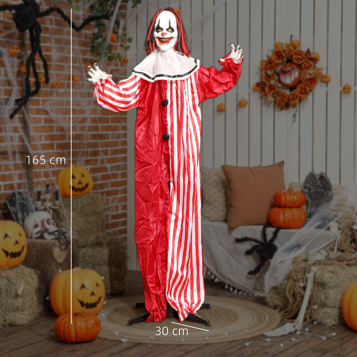 Animierte Halloween-Clowndekoration mit Soundeffekten
