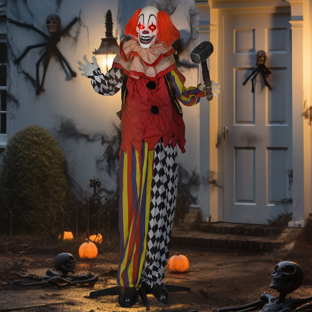 Animierte Halloween-Clowndekoration mit Soundeffekten