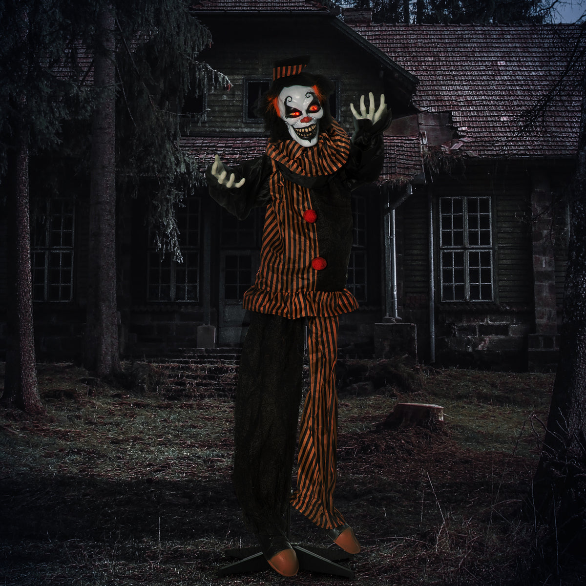 Animierte Halloween-Clowndekoration mit Soundeffekten