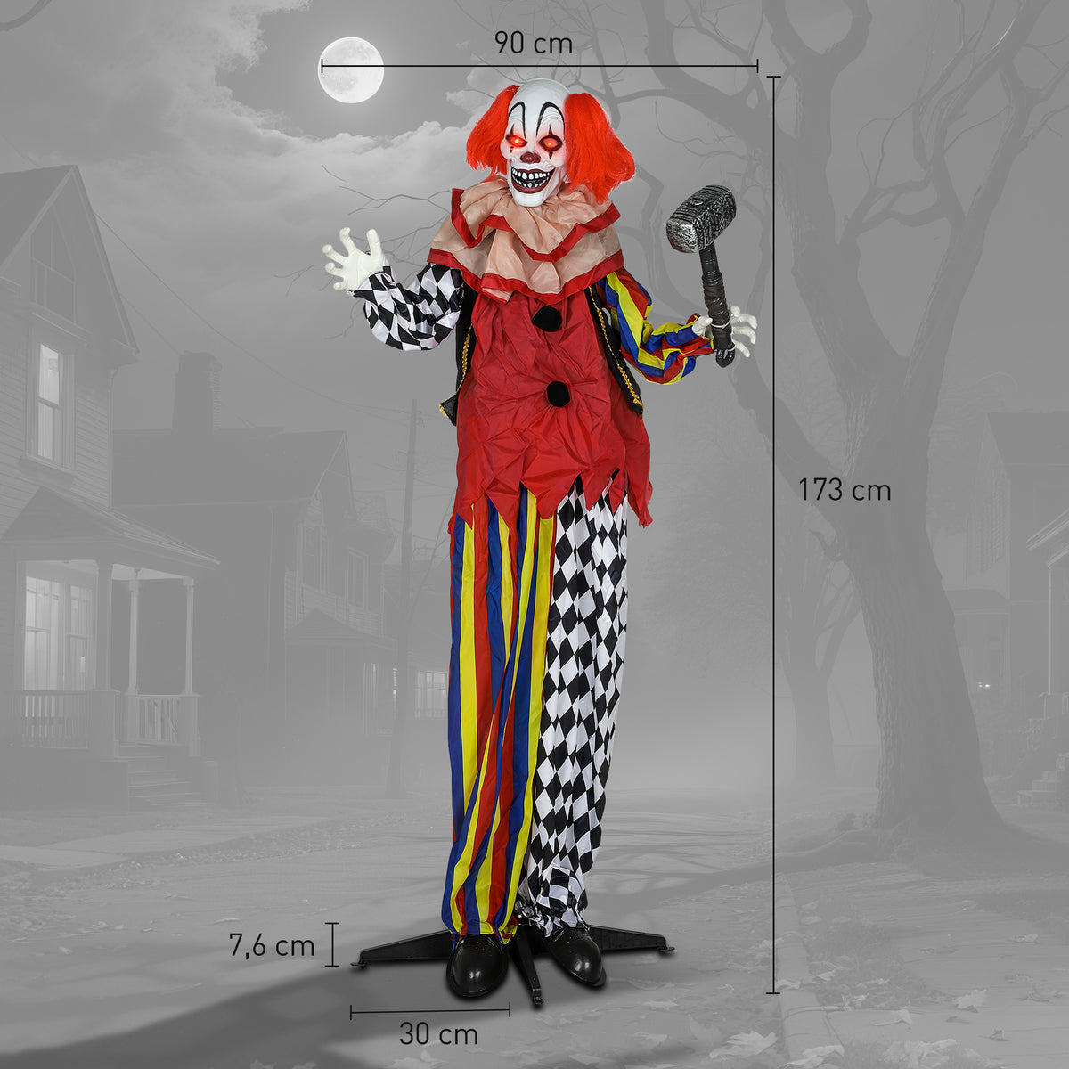 Animierte Halloween-Clowndekoration mit Soundeffekten