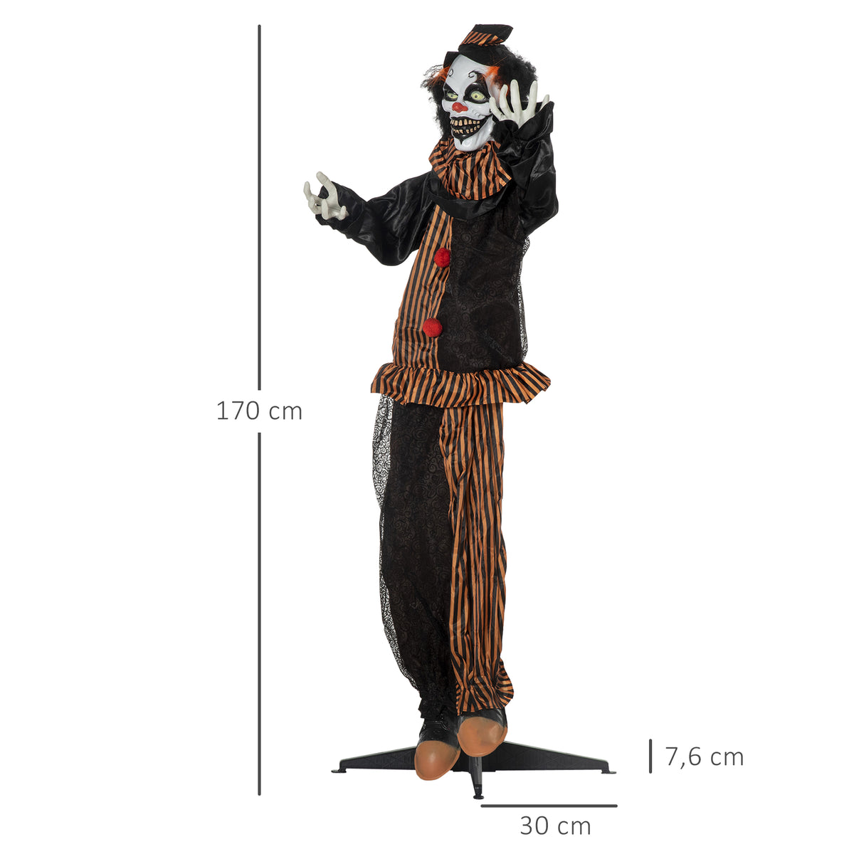 Animierte Halloween-Clowndekoration mit Soundeffekten