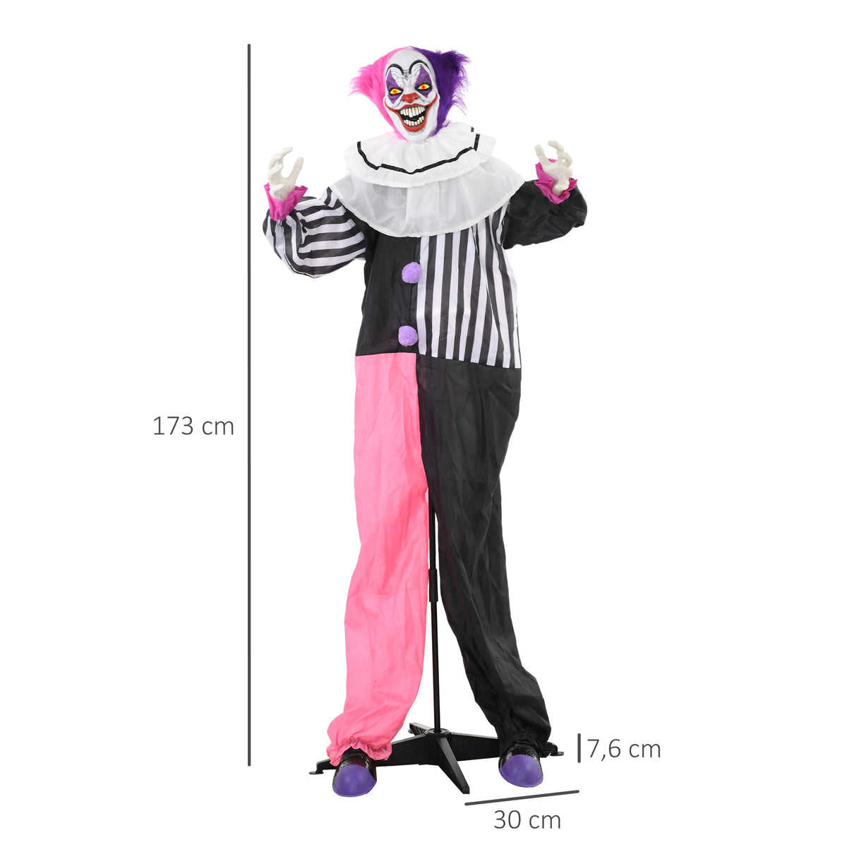 Animierte Halloween-Clowndekoration mit Soundeffekten