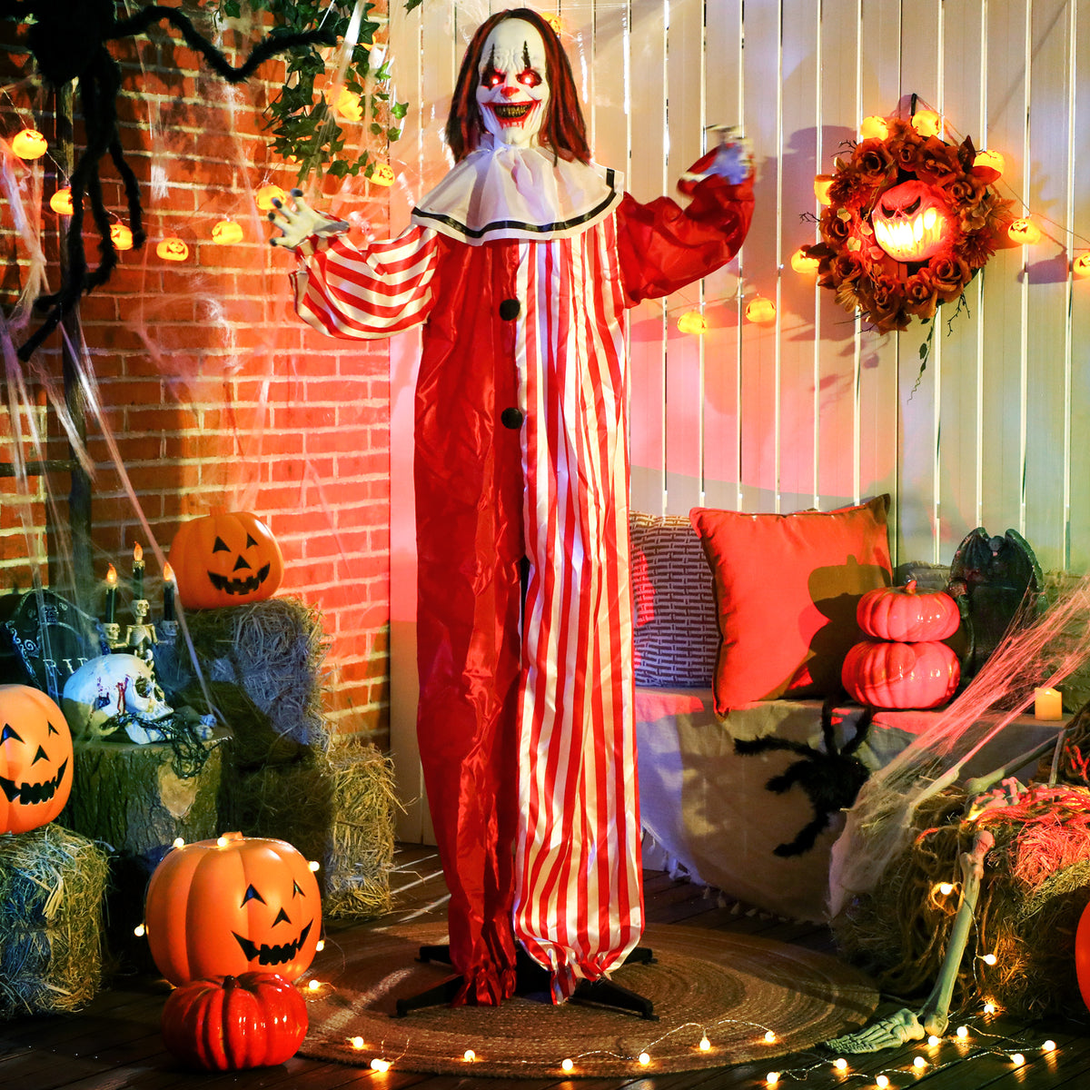 Animierte Halloween-Clowndekoration mit Soundeffekten