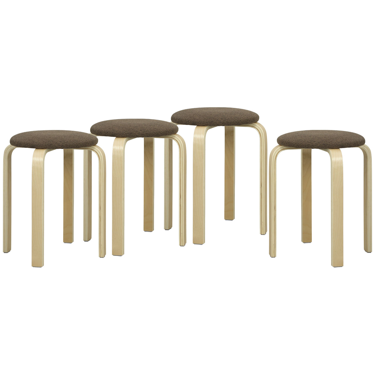 Stapelbare Polsterhocker im 4er-Set