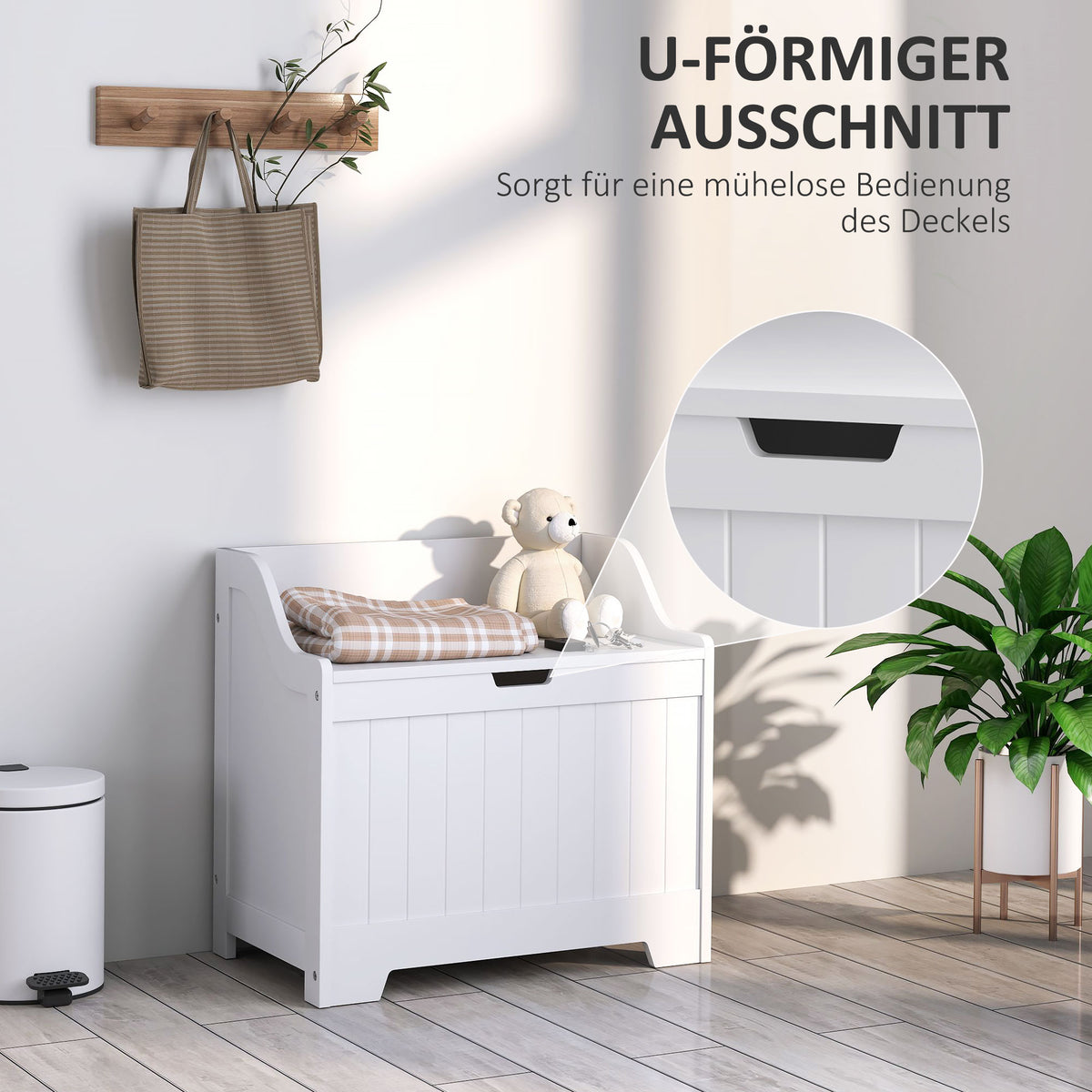 Aufbewahrungstruhe mit Sicherheits-Scharnier