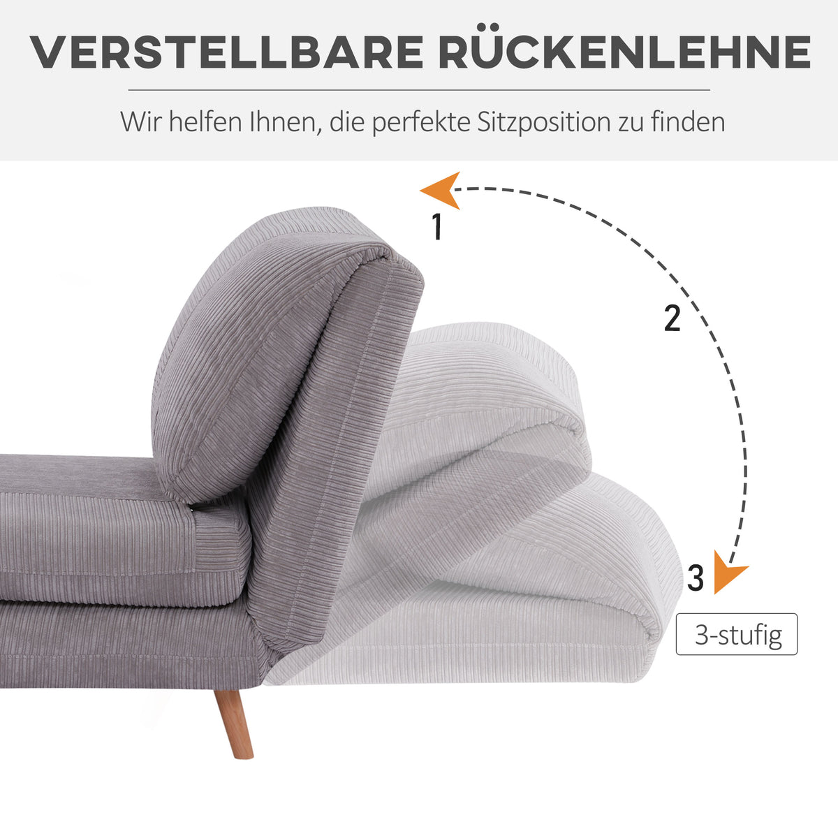 2-in-1-Schlafsessel mit verstellbarer Rückenlehne