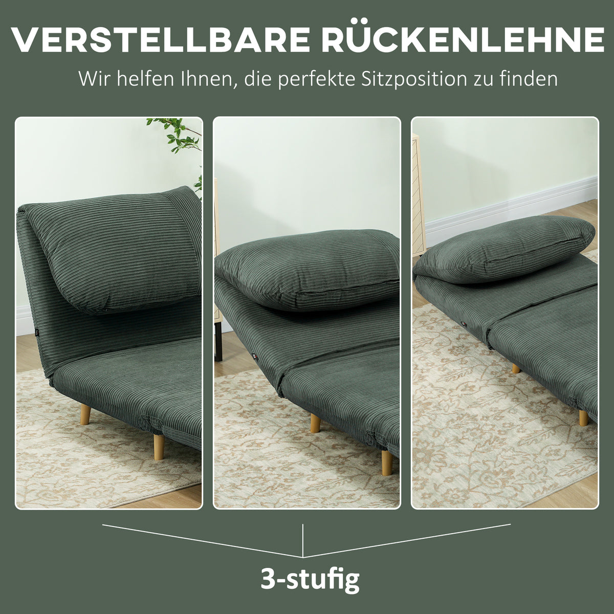 2-in-1-Schlafsessel mit verstellbarer Rückenlehne