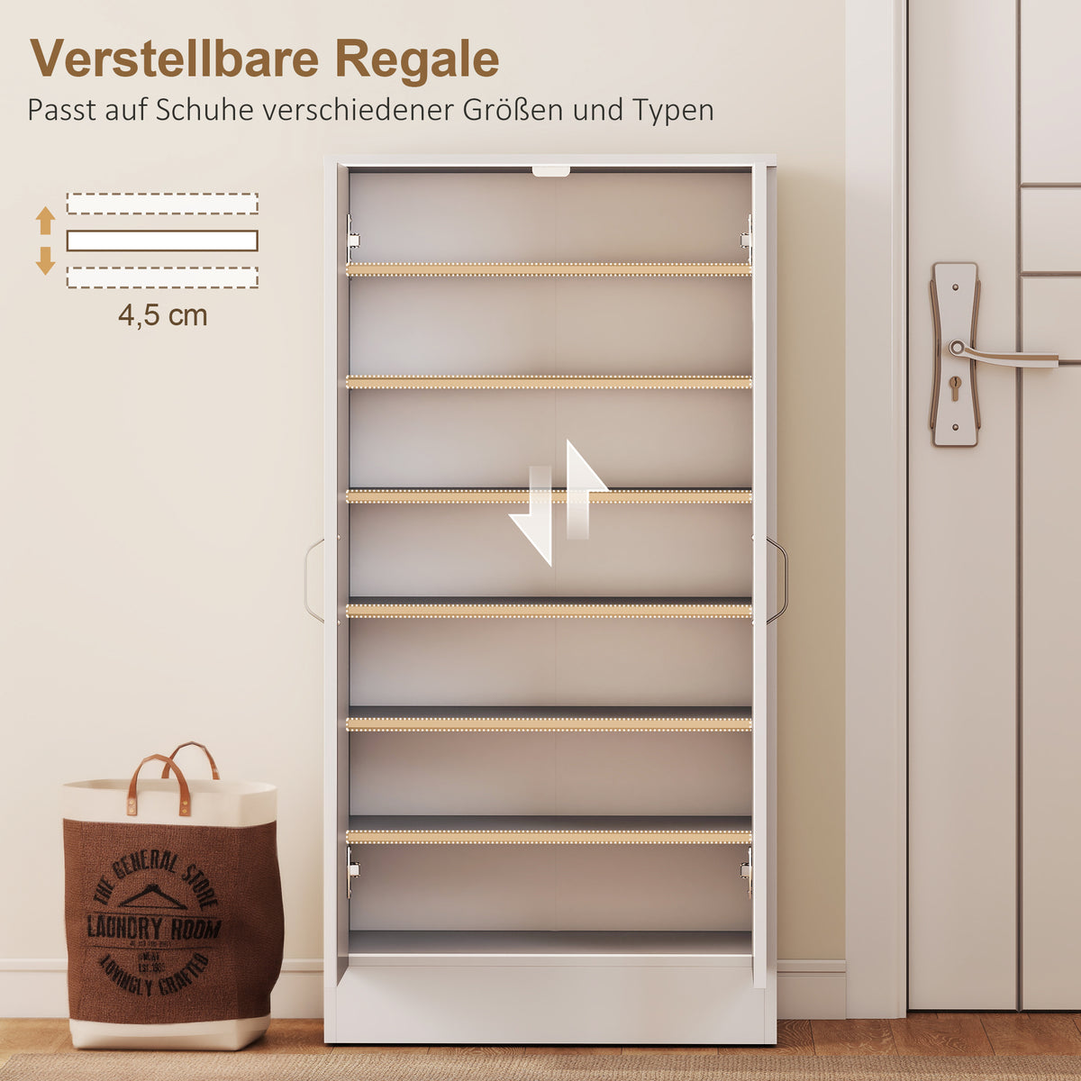 Schuhschrank mit verstellbaren Böden und Soft-Close