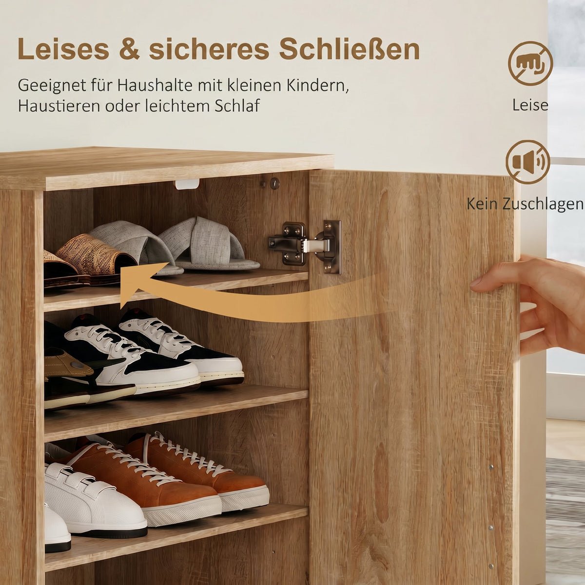 Schuhschrank mit verstellbaren Böden und Soft-Close