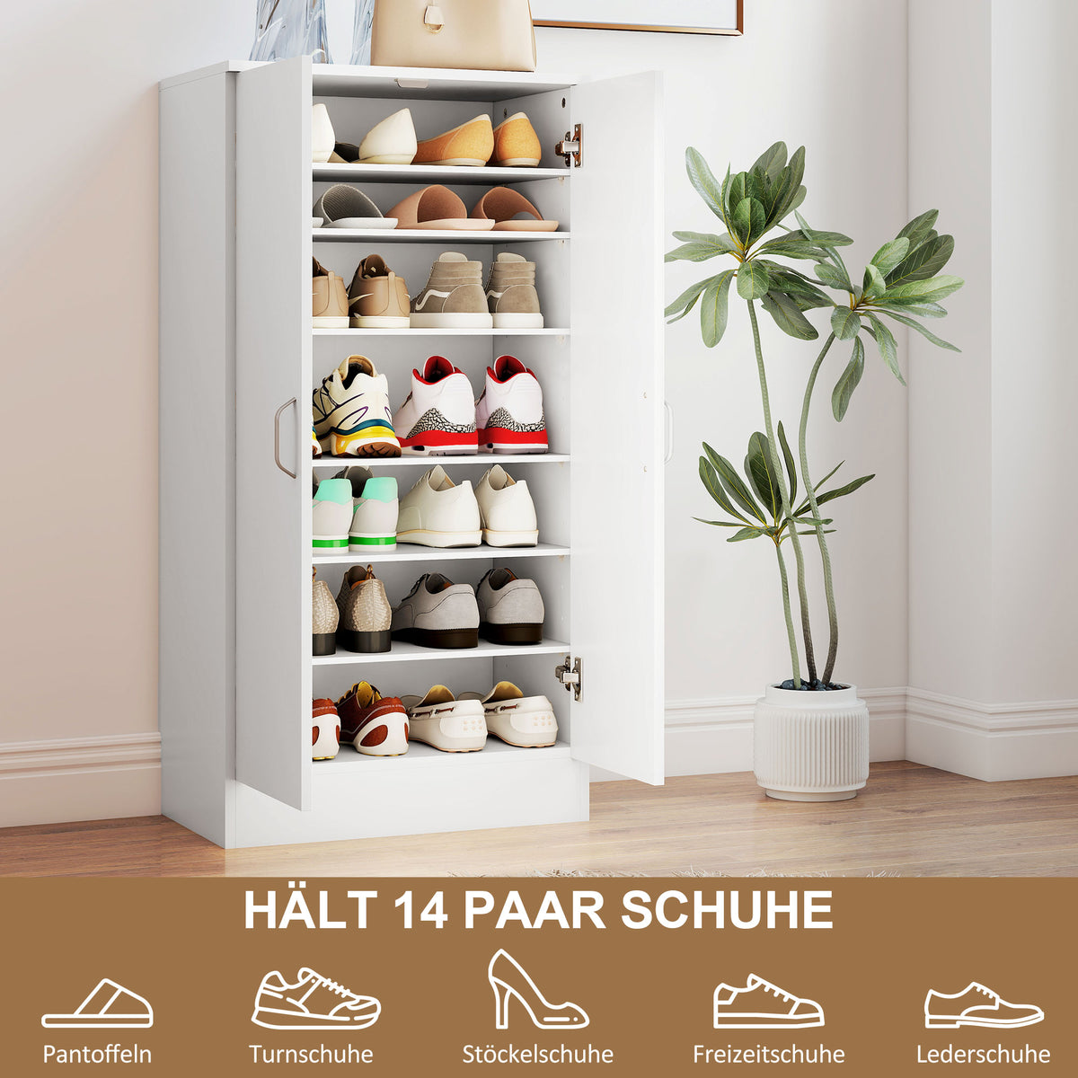 Schuhschrank mit verstellbaren Böden und Soft-Close