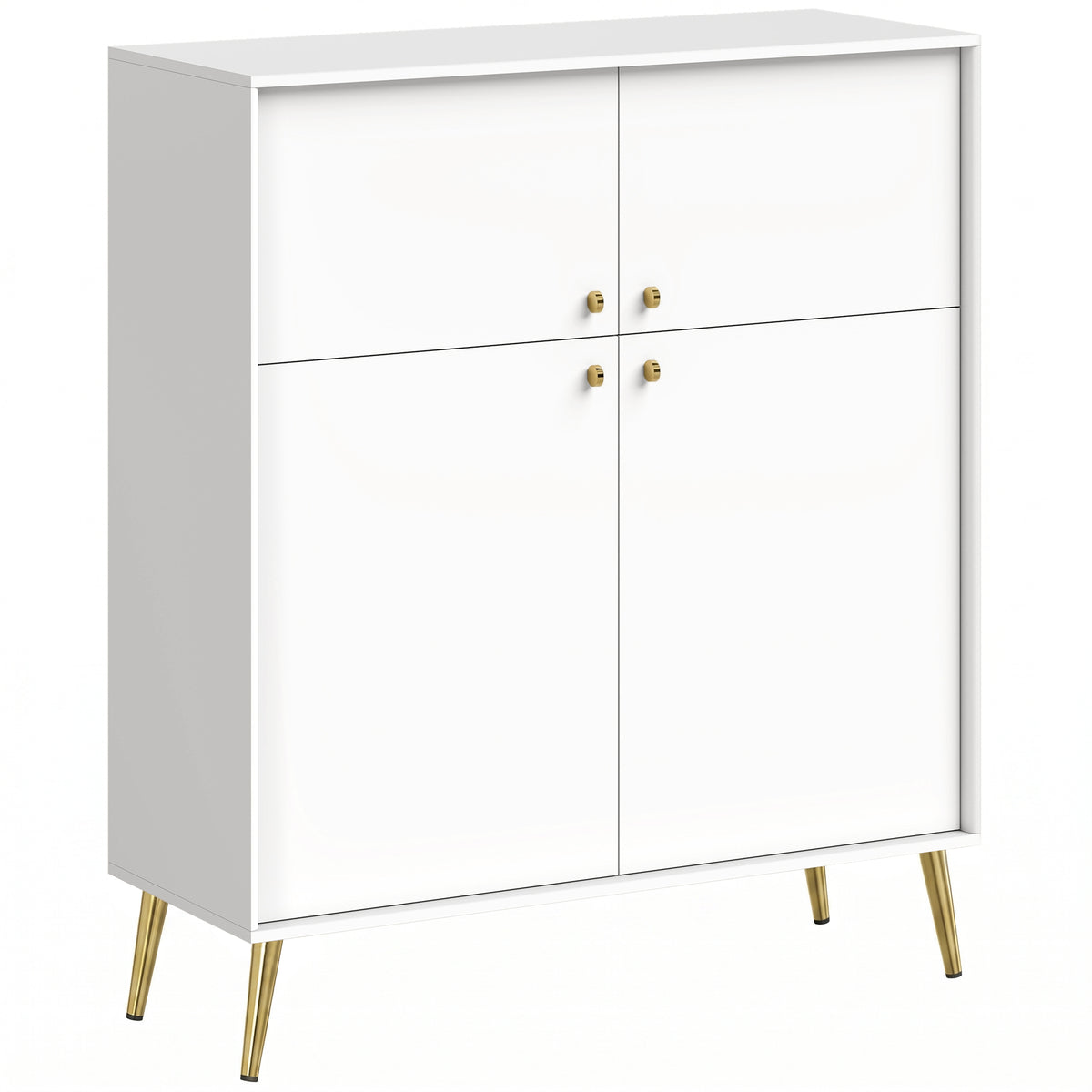 Sideboard mit 4 Türen und Metallfüßen, 105,4 cm