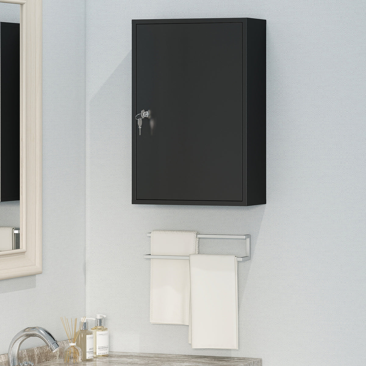 Wand-Medikamentenschrank aus Metall mit Schloss