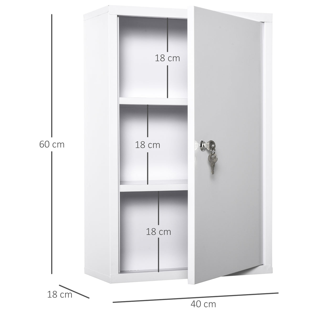 Wand-Medizinschrank aus Metall mit Schloss