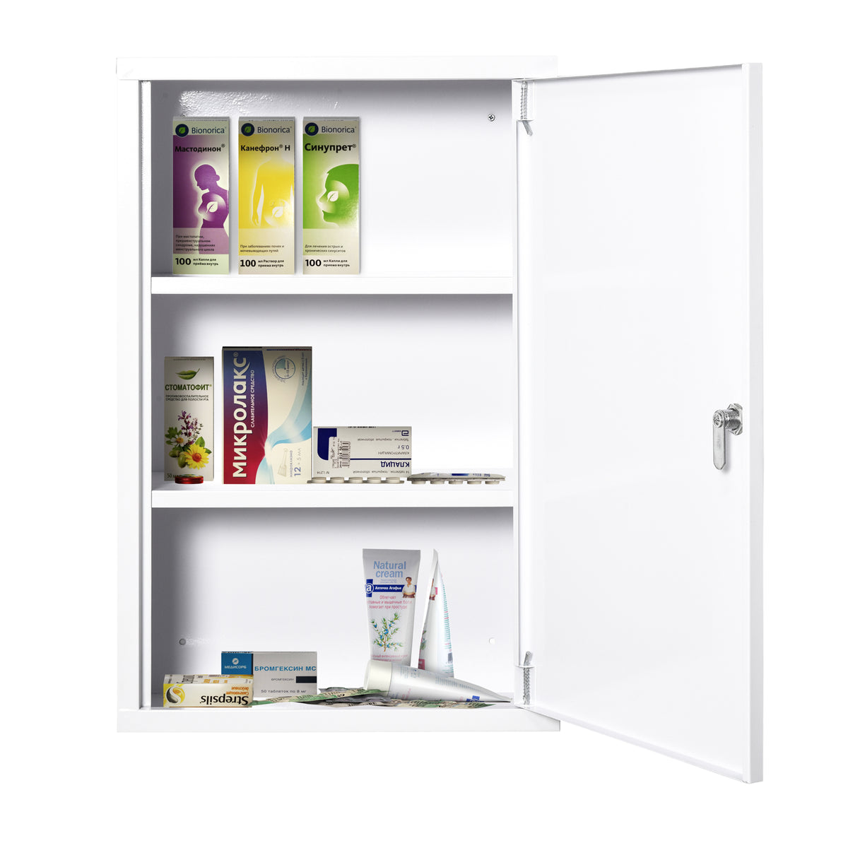 Wand-Medizinschrank aus Metall mit Schloss
