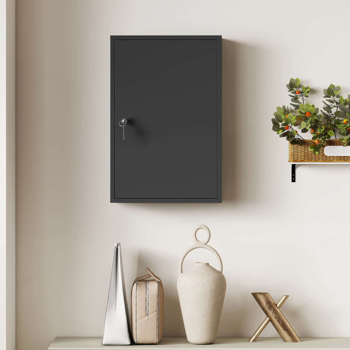 Wand-Medikamentenschrank aus Metall mit Schloss