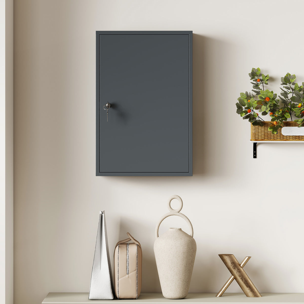 Wand-Medizinschrank aus Metall mit Schloss