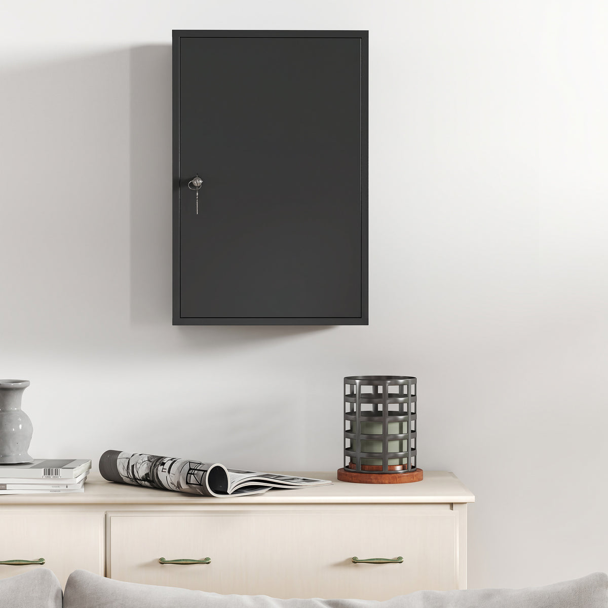 Wand-Medikamentenschrank aus Metall mit Schloss