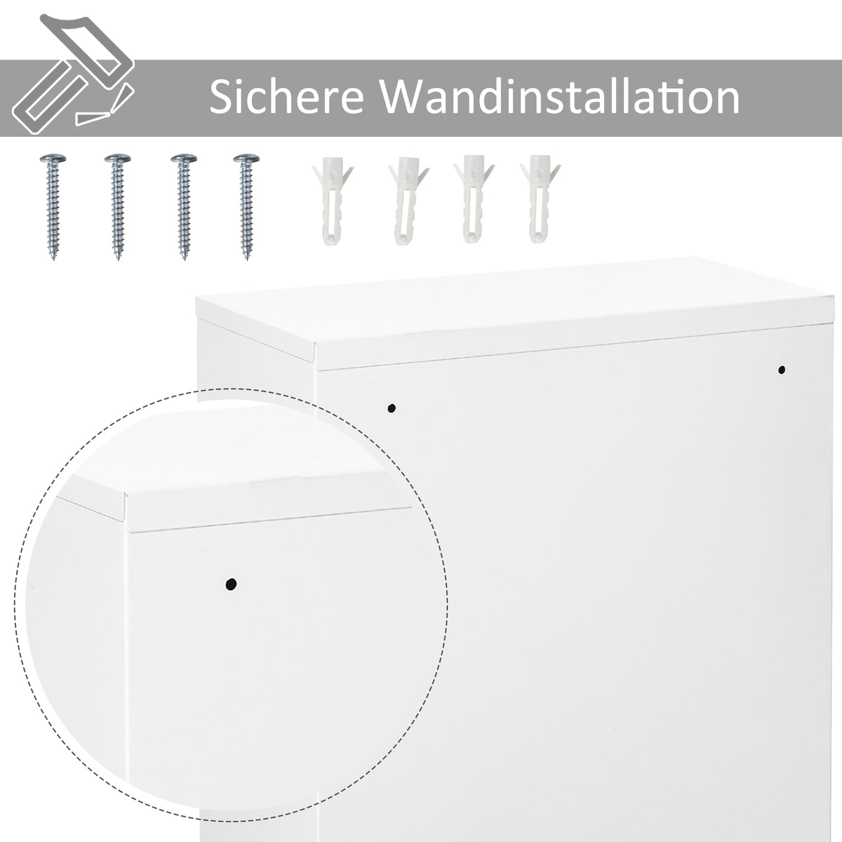 Wand-Medizinschrank aus Metall mit Schloss