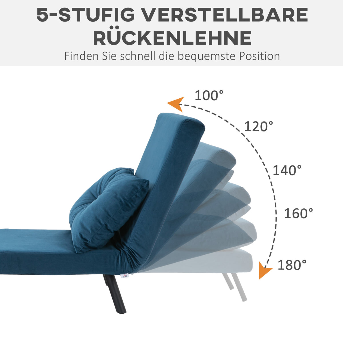 Schlafsessel mit verstellbarer Rückenlehne und Kissen