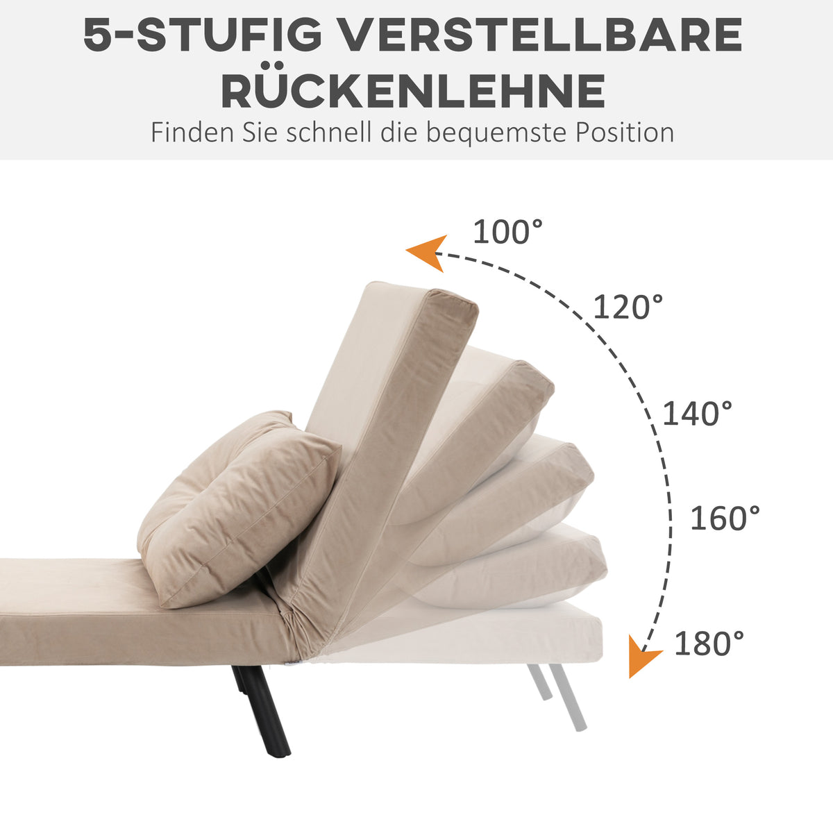 Schlafsessel mit verstellbarer Rückenlehne und Kissen