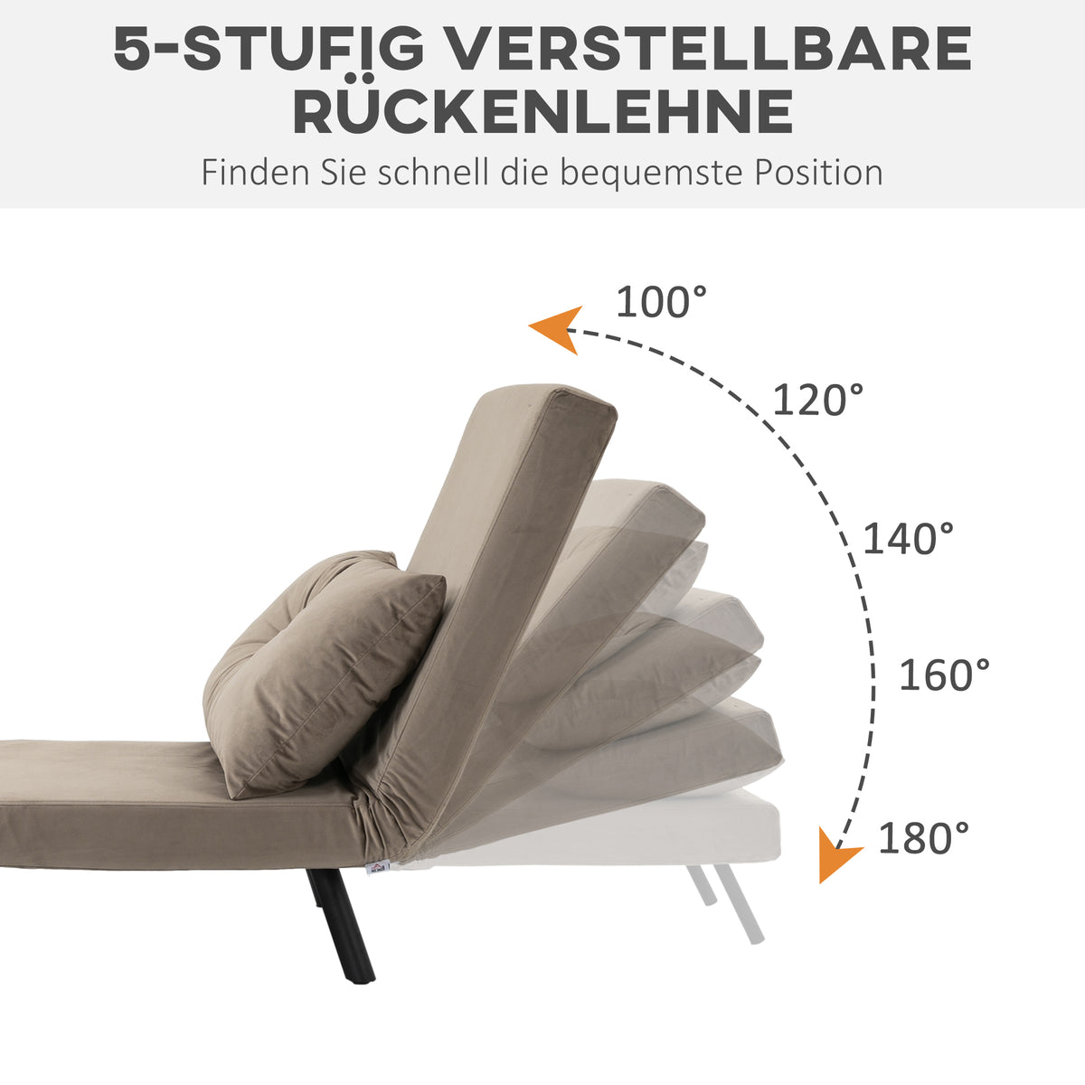 Schlafsessel mit verstellbarer Rückenlehne und Kissen