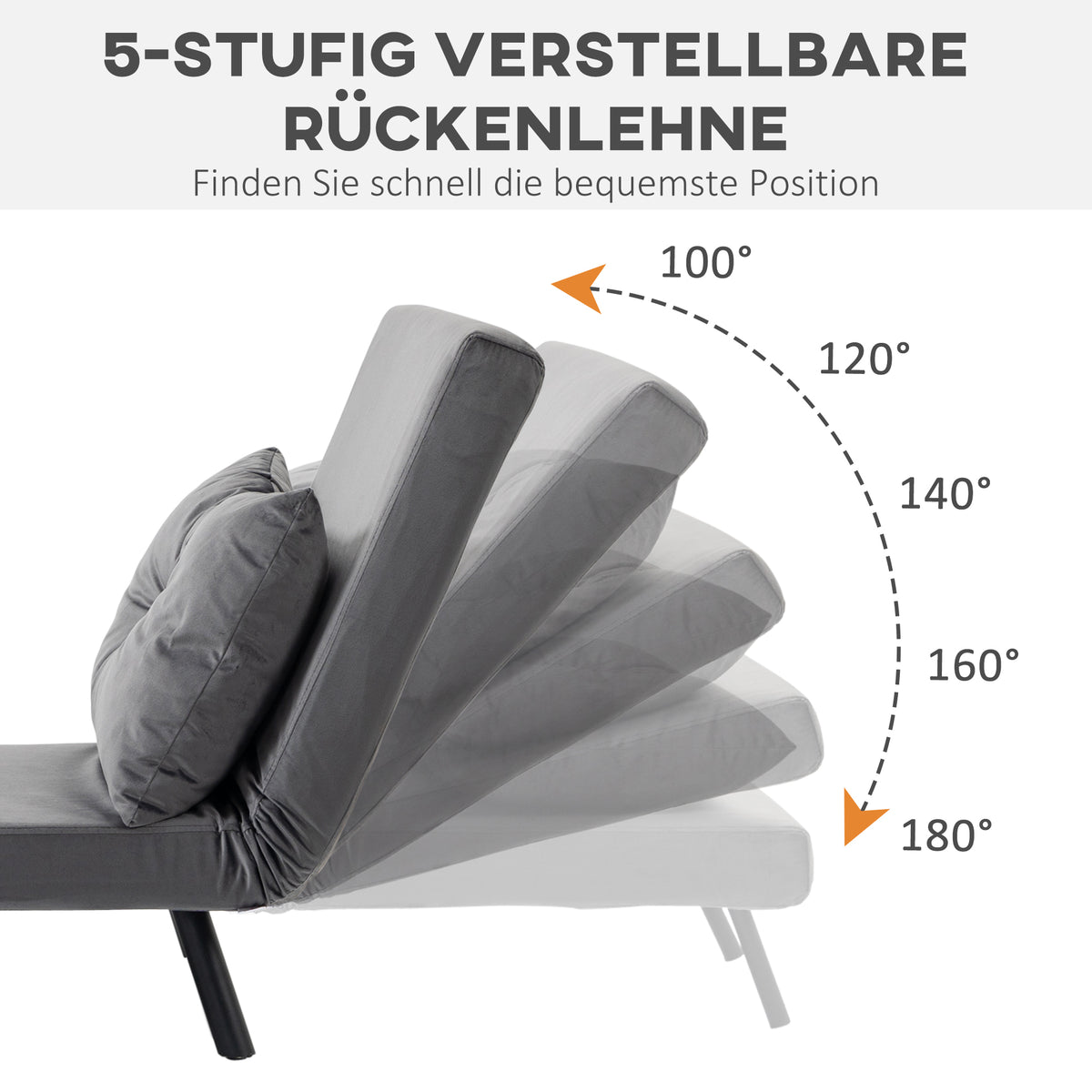 Schlafsessel mit verstellbarer Rückenlehne und Kissen
