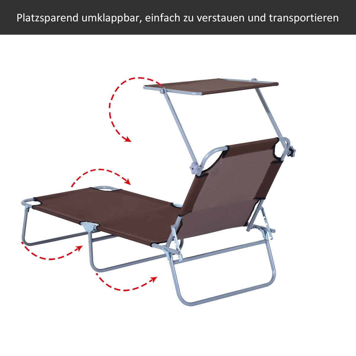 Klappbare Sonnenliege mit verstellbarer Rückenlehne