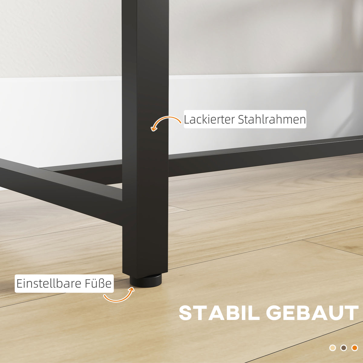 Bartisch mit drei Ablagen im Industriedesign