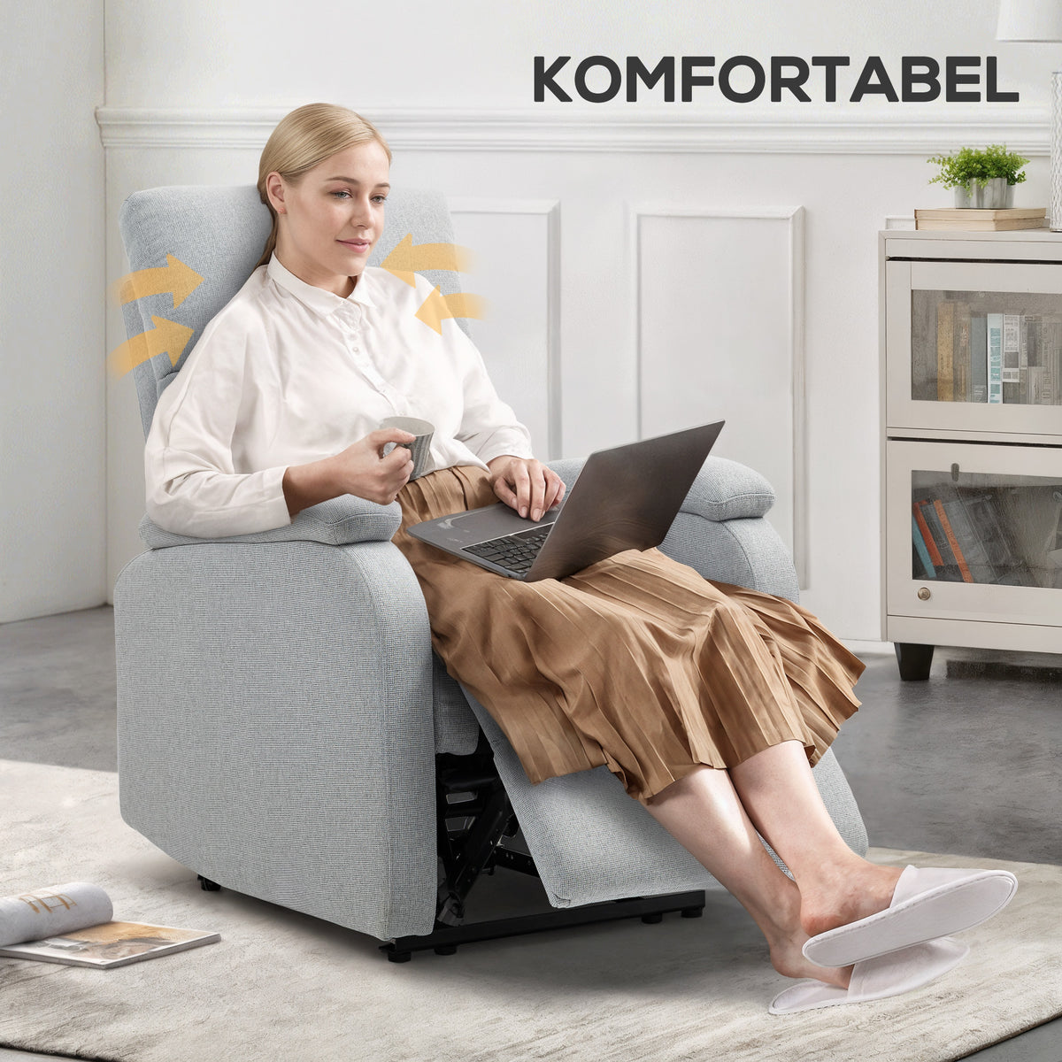 Relaxsessel mit verstellbarer Rückenlehne und Fußstütze