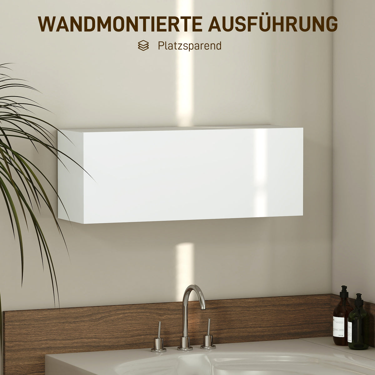 Badezimmer-Hängeschrank mit Klapptür und Gasdruckfeder