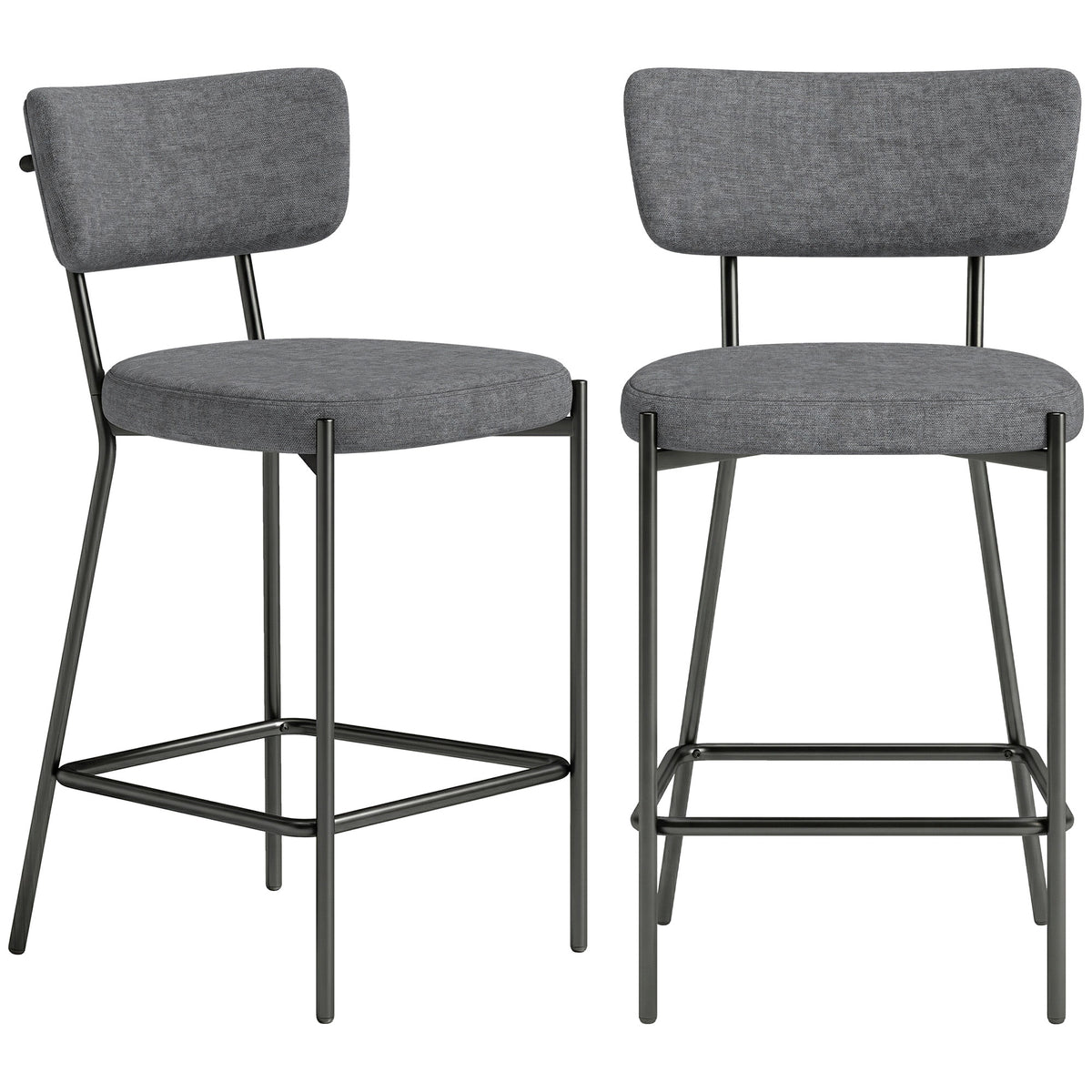 Barhocker-Set mit geschwungener Rückenlehne, 2-teilig