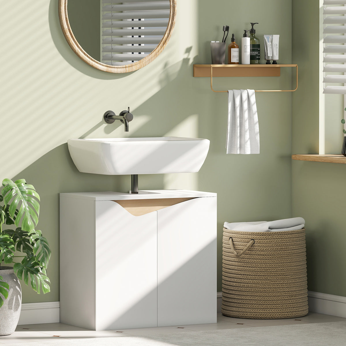 Waschbeckenunterschrank 60 cm mit Soft-Close-Türen