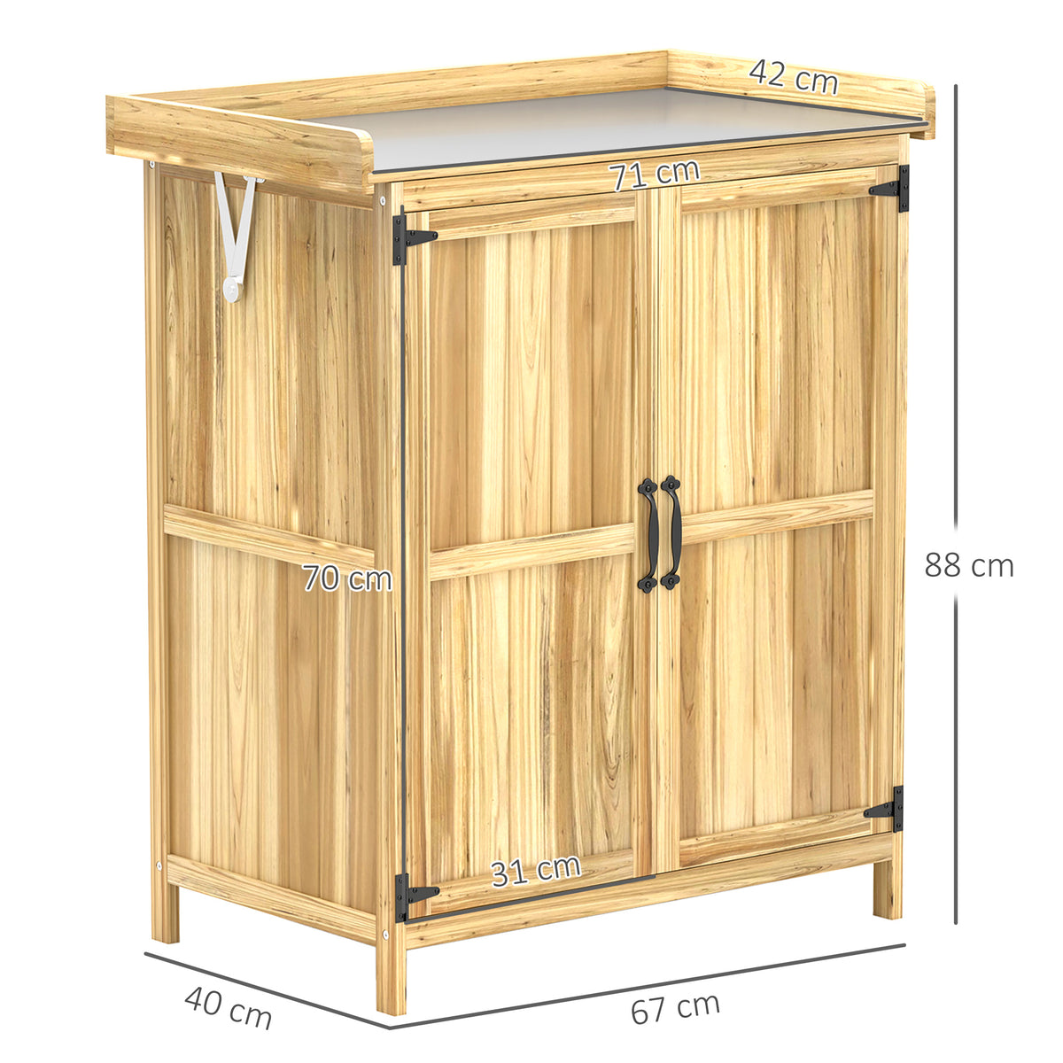 Gartenschrank mit Werkbank und Klappdach