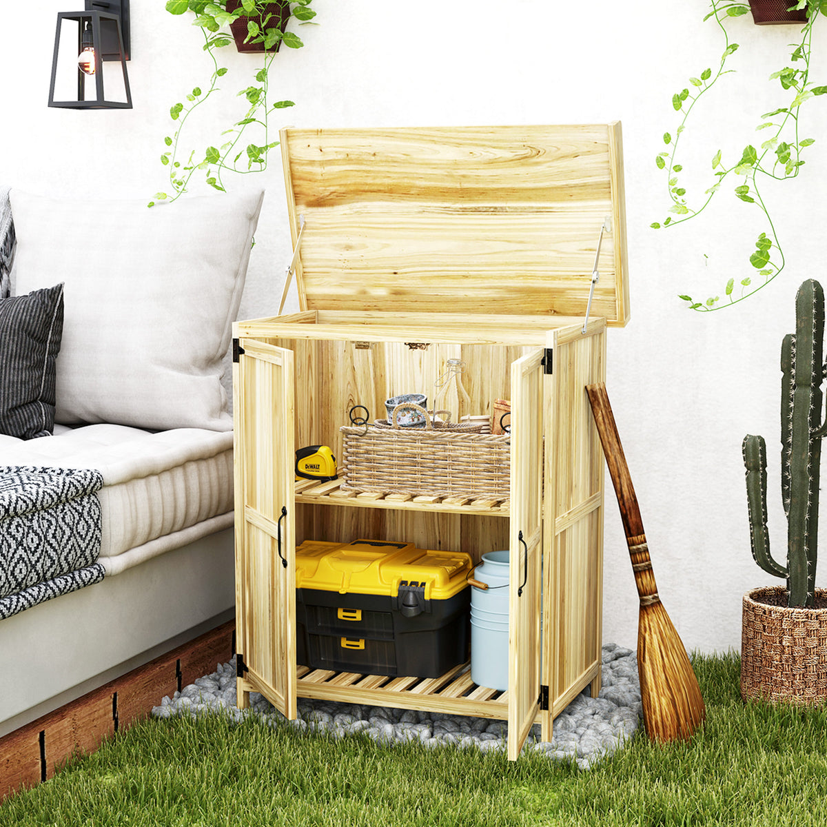 Gartenschrank mit Werkbank und Klappdach