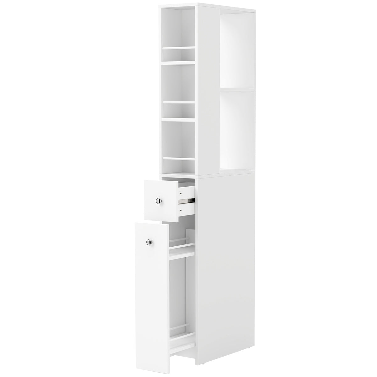 Schmaler Badezimmerschrank mit Schubladen