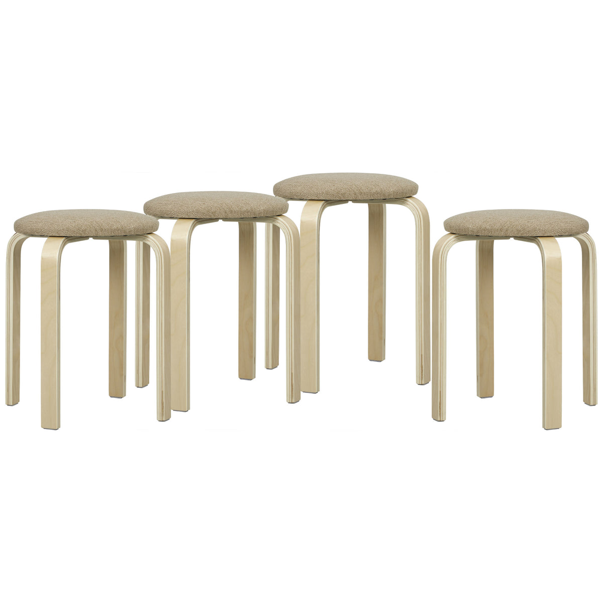 Polsterhocker im 4er-Set, stapelbar